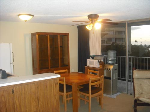 toward the kitchen and dining area.