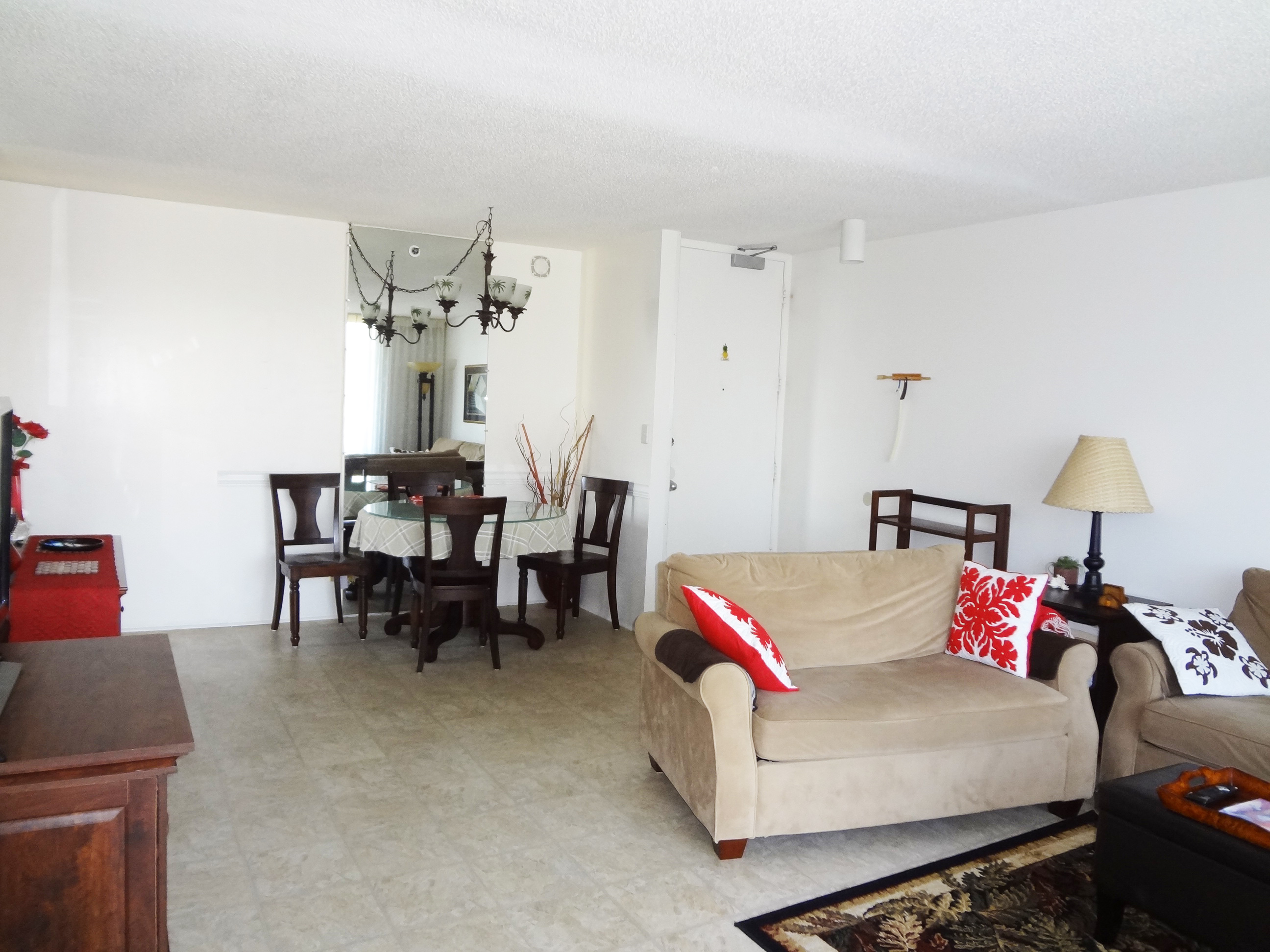 toward the kitchen and dining area.