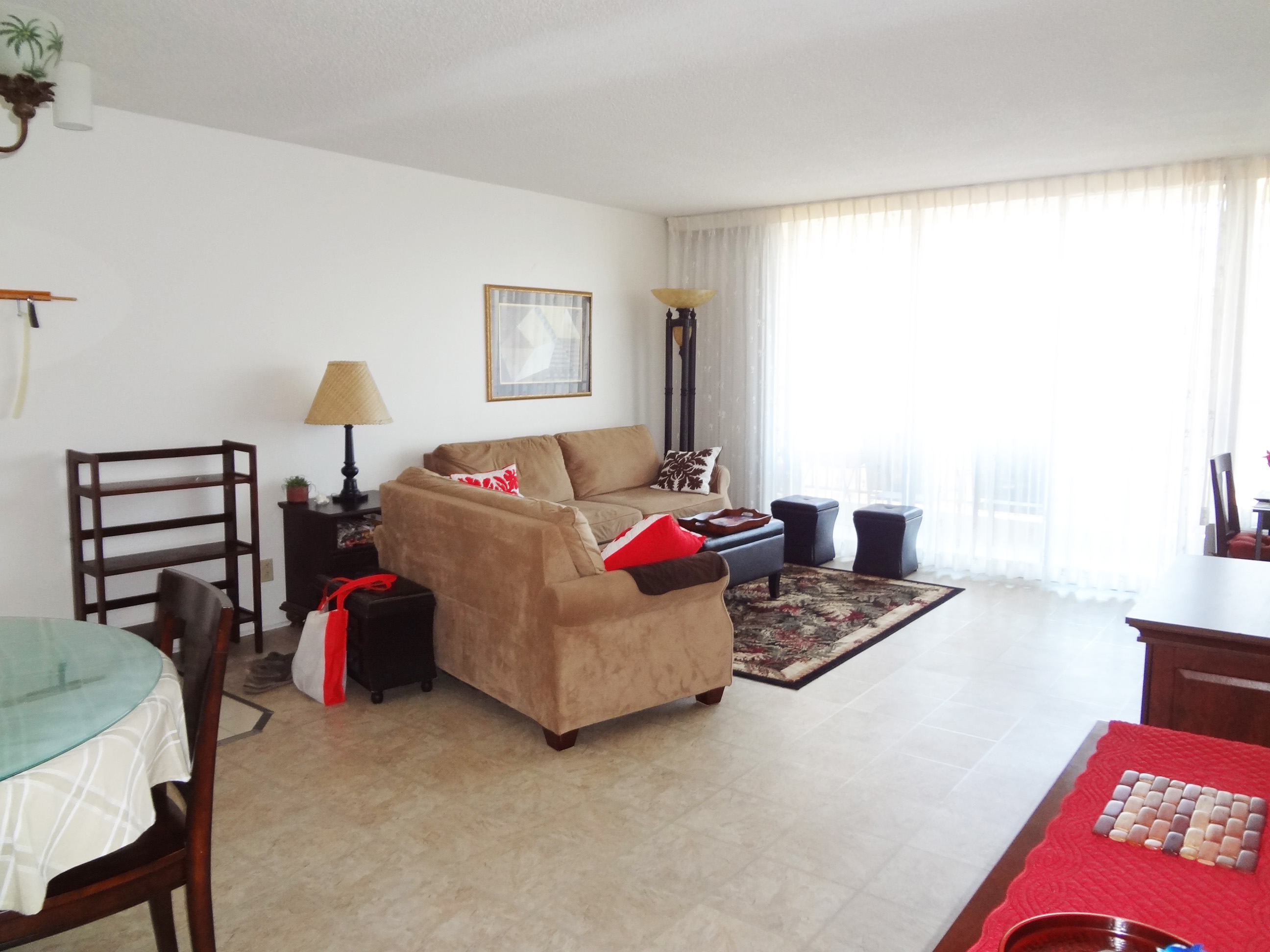 living room with mirrors.